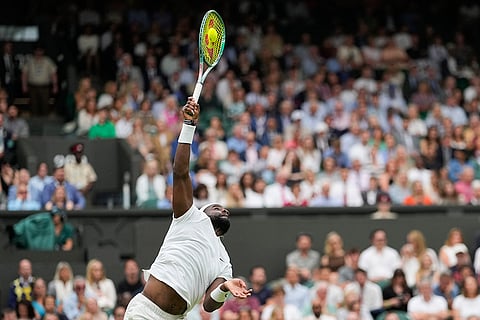 Francis Tiafoe serves to Carlos Alcaraz